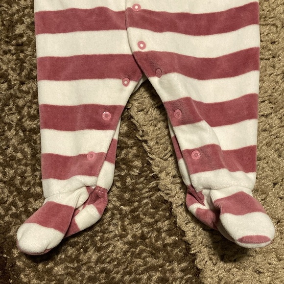 3/$10 Firsts by petit lem pink and white sleeper. In excellent condition - Picture 2 of 7